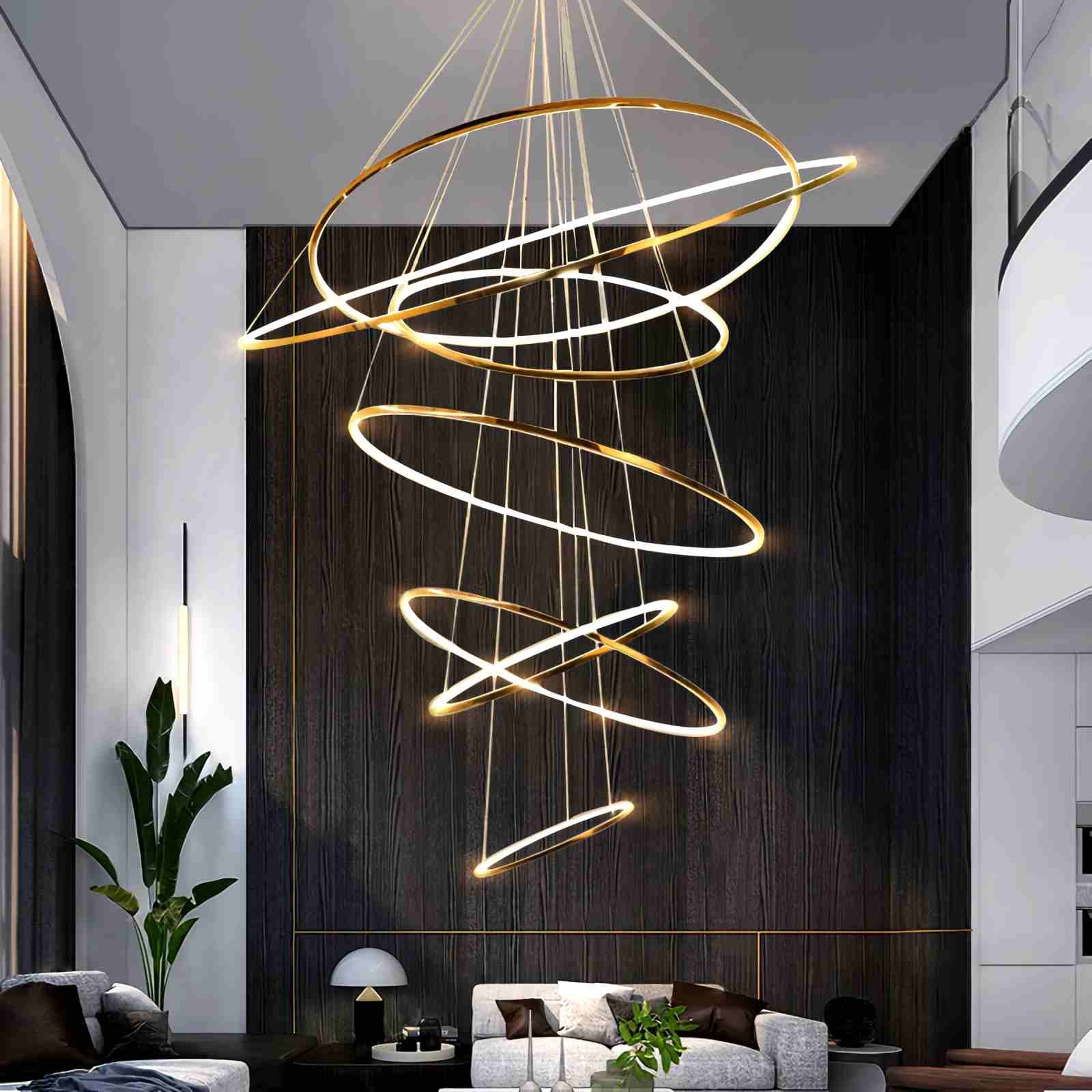 7 Ring LED Pendant Light in Pakistan – Modern Chandelier for Living Rooms, Dining & Bedrooms