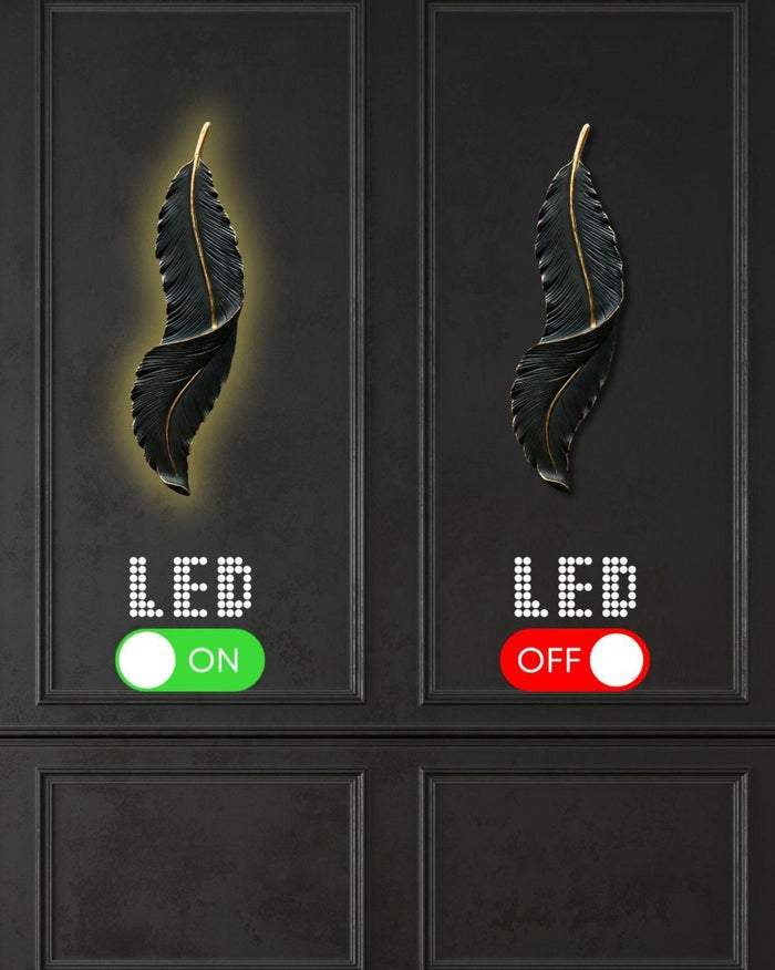 Black Leaf LED Wall Light in Pakistan – Modern Decorative Indoor Lighting for Stylish Homes - Image 2